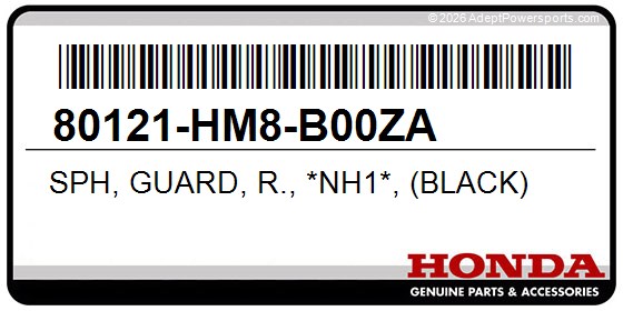 Honda 80121-HM8-B00ZA Sph, Guard, R., *Nh1*, (Black)