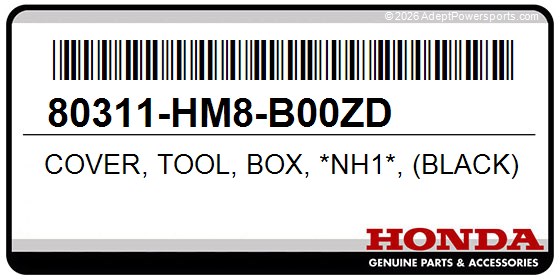 Honda 80311-HM8-B00ZD Cover, Tool, Box, *Nh1*, (Black)