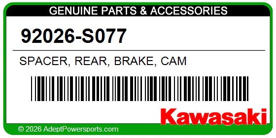 Kawasaki 92026-S077 Spacer, Rear, Brake, Cam