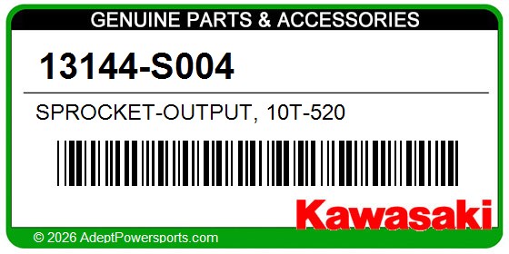 Kawasaki 13144-S004 Sprocket-Output, 10T-520