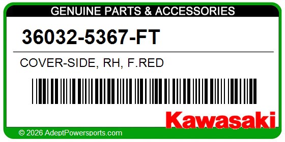 Kawasaki 36032-5367-FT Cover-Side, Rh, F.Red