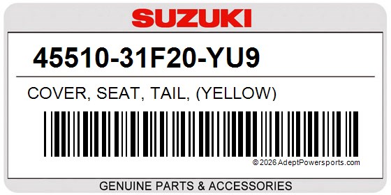 Suzuki 45510-31F20-YU9 Cover, Seat, Tail, (Yellow)