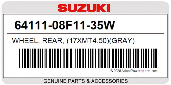 Suzuki 64111-08F11-35W Wheel, Rear, (17Xmt4.50)(Gray)