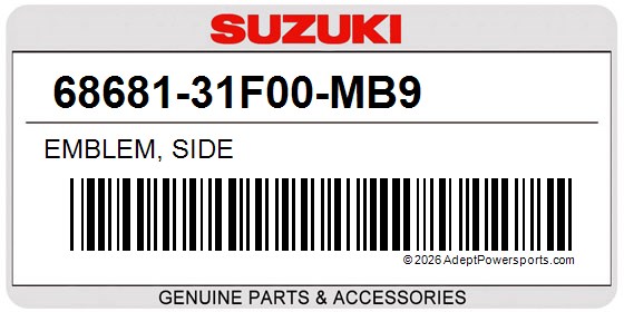 Suzuki 68681-31F00-MB9 Emblem, Side