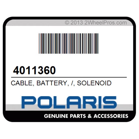 Polaris 4011360 Cable, Battery, /, Solenoid