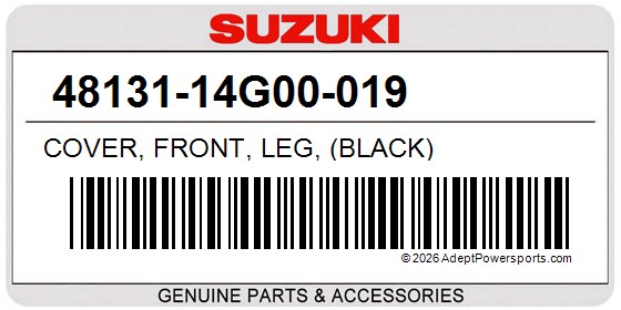 Suzuki 48131-14G00-019 Cover, Front, Leg, (Black)