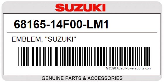 Suzuki 68165-14F00-LM1 Emblem, "Suzuki"