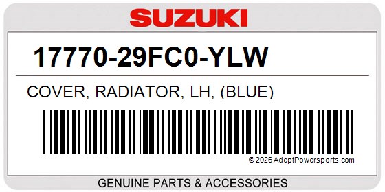 Suzuki 17770-29FC0-YLW Cover, Radiator, Lh, (Blue)