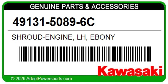 Kawasaki 49131-5089-6C Shroud-Engine, Lh, Ebony