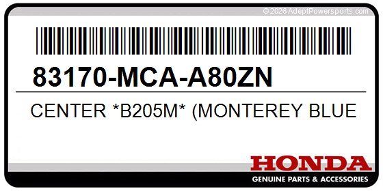 Honda 83170-MCA-A80ZN Center *B205m* (Monterey Blue Metallic)