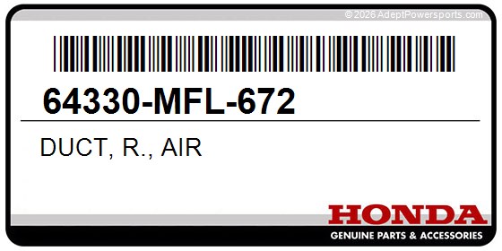 Honda 64330-MFL-672 Duct, R., Air