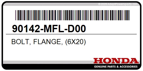Honda 90142-MFL-D00 Bolt, Flange, (6X20)