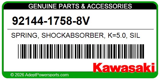 Kawasaki 92144-1758-8V Spring, Shockabsorber, K=5.0, Sil