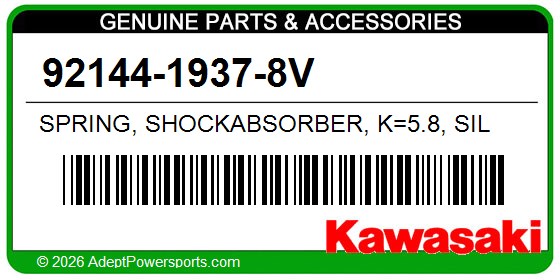 Kawasaki 92144-1937-8V Spring, Shockabsorber, K=5.8, Sil