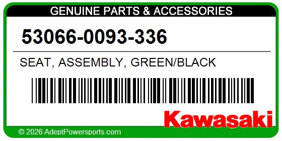 Kawasaki 53066-0093-336 Seat, Assembly, Green/Black