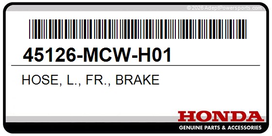 Honda 45126-MCW-H01 Hose, L., Fr., Brake