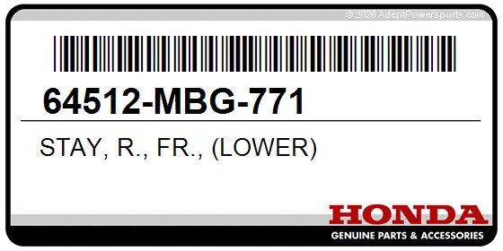 Honda 64512-MBG-771 Stay, R., Fr., (Lower)