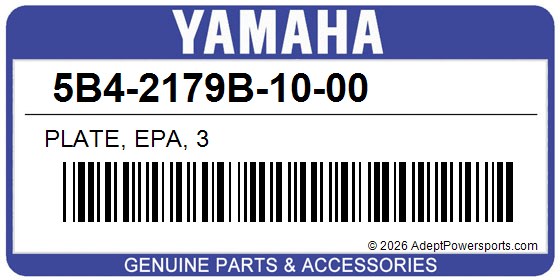 Yamaha 5B4-2179B-10-00 Plate, Epa, 3