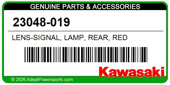Kawasaki 23048-019 Lens-Signal, Lamp, Rear, Red