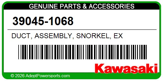 Kawasaki 39045-1068 Duct, Assembly, Snorkel, Ex