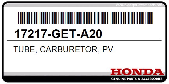 Honda 17217-GET-A20 Tube, Carburetor, Pv