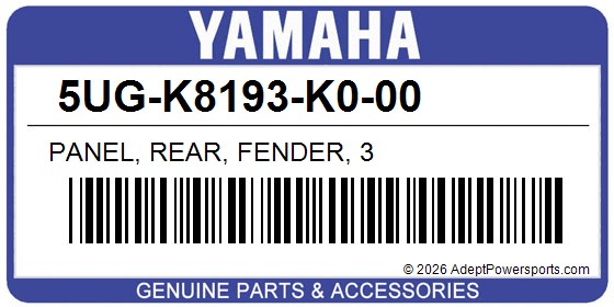 Yamaha 5UG-K8193-K0-00 Panel, Rear, Fender, 3