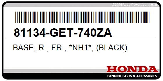 Honda 81134-GET-740ZA Base, R., Fr., *Nh1*, (Black)