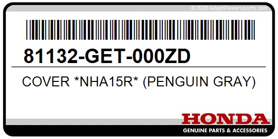 Honda 81132-GET-000ZD Cover *Nha15r* (Penguin Gray)
