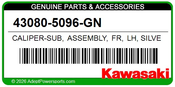 Kawasaki 43080-5096-GN Caliper-Sub, Assembly, Fr, Lh, Silver