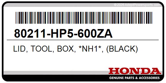 Honda 80211-HP5-600ZA Lid, Tool, Box, *Nh1*, (Black)