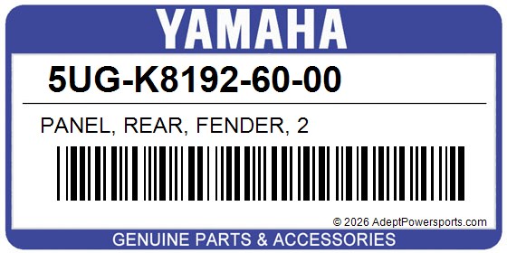 Yamaha 5UG-K8192-60-00 Panel, Rear, Fender, 2