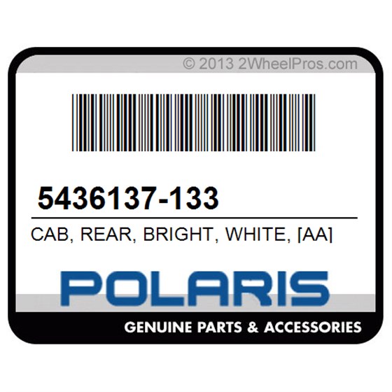 Polaris 5436137-133 Cab, Rear, Bright, White, [Aa]