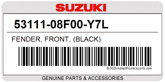 Suzuki 53111-08F00-Y7L Fender, Front, (Black)