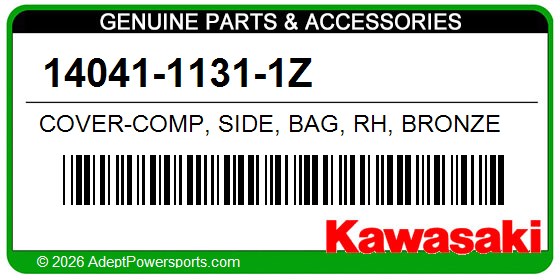 Kawasaki 14041-1131-1Z Cover-Comp, Side, Bag, Rh, Bronze
