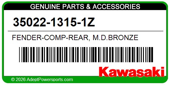 Kawasaki 35022-1315-1Z Fender-Comp-Rear, M.D.Bronze