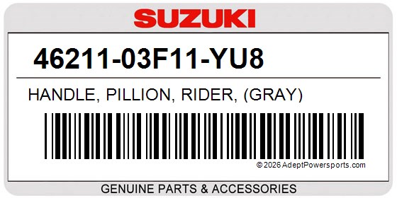 Suzuki 46211-03F11-YU8 Handle, Pillion, Rider, (Gray)