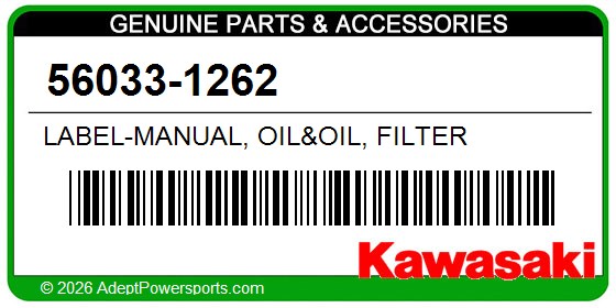 Kawasaki 56033-1262 Label-Manual, Oil&Oil, Filter
