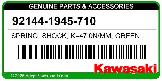 Kawasaki 92144-1945-710 Spring, Shock, K=47.0N/Mm, Green