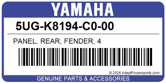 Yamaha 5UG-K8194-C0-00 Panel, Rear, Fender, 4