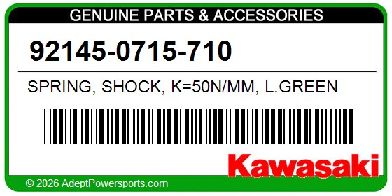 Kawasaki 92145-0715-710 Spring, Shock, K=50N/Mm, L.Green