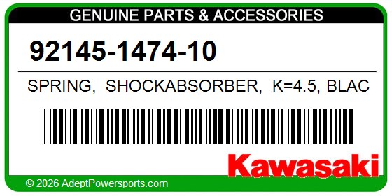 Kawasaki 92145-1474-10 Spring, Shockabsorber, K=4.5, Black