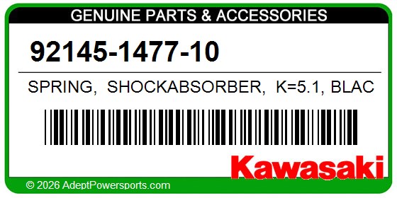 Kawasaki 92145-1477-10 Spring, Shockabsorber, K=5.1, Black