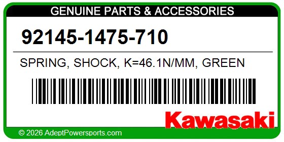 Kawasaki 92145-1475-710 Spring, Shock, K=46.1N/Mm, Green