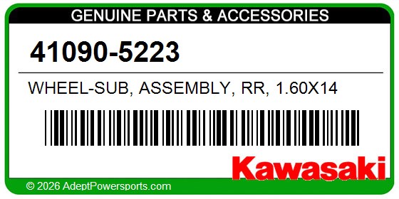 Kawasaki 41090-5223 Wheel-Sub, Assembly, Rr, 1.60X14