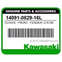 Kawasaki 14091-0829-16L Cover, Front, Fender, D.R.Red