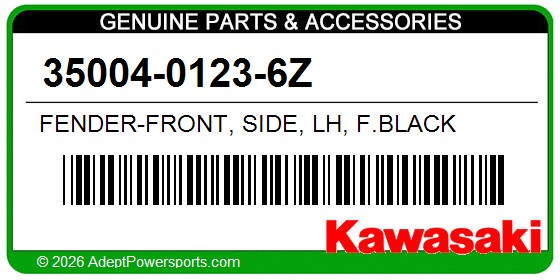 Kawasaki 35004-0123-6Z Fender-Front, Side, Lh, F.Black