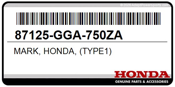 Honda 87125-GGA-750ZA Mark, Honda, (Type1)