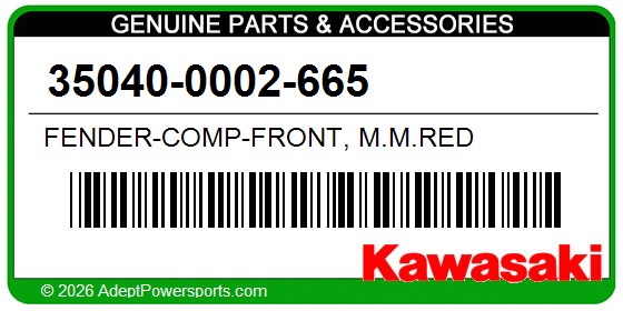 Kawasaki 35040-0002-665 Fender-Comp-Front, M.M.Red