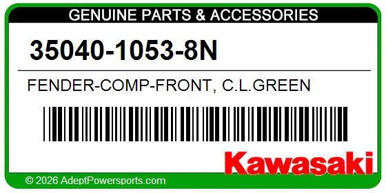 Kawasaki 35040-1053-8N Fender-Comp-Front, C.L.Green