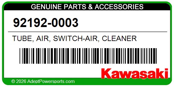 Kawasaki 92192-0003 Tube, Air, Switch-Air, Cleaner